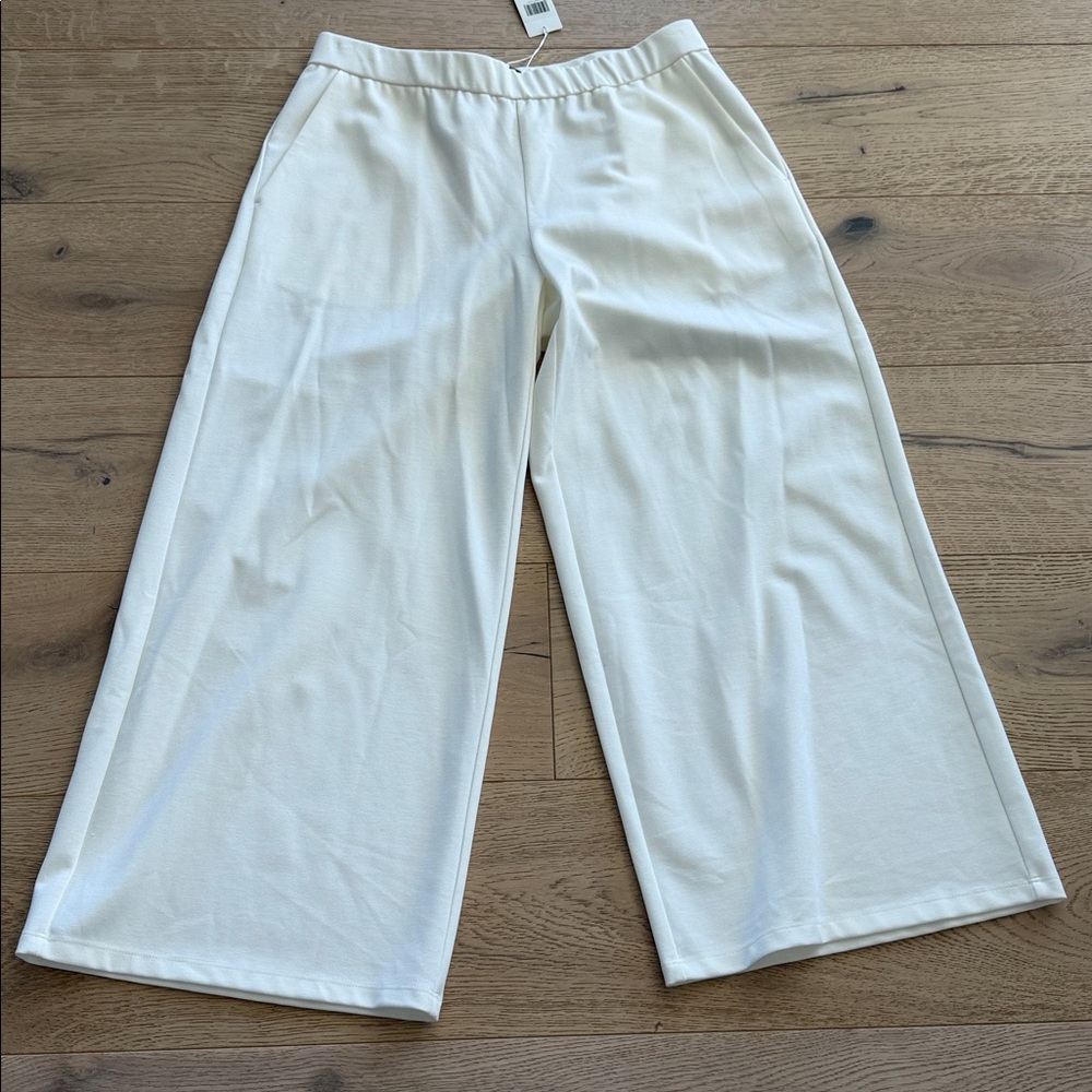 Eileen Fisher Wide Leg Pants Flex Tencel Ponte Pants Medium Pull On Cropped - Picture 2 of 7